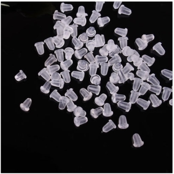 20Pcs Stoppers Silicone Rubber Clear Backs Holders For Earrings - Picture 2 of 4